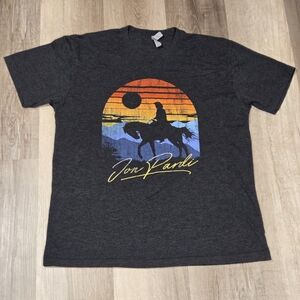 Jon Pardi Unisex black/Charcoal triblend T w/ vintage print Large